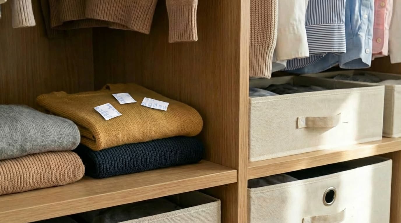 Silica gel dalam lemari pakaian